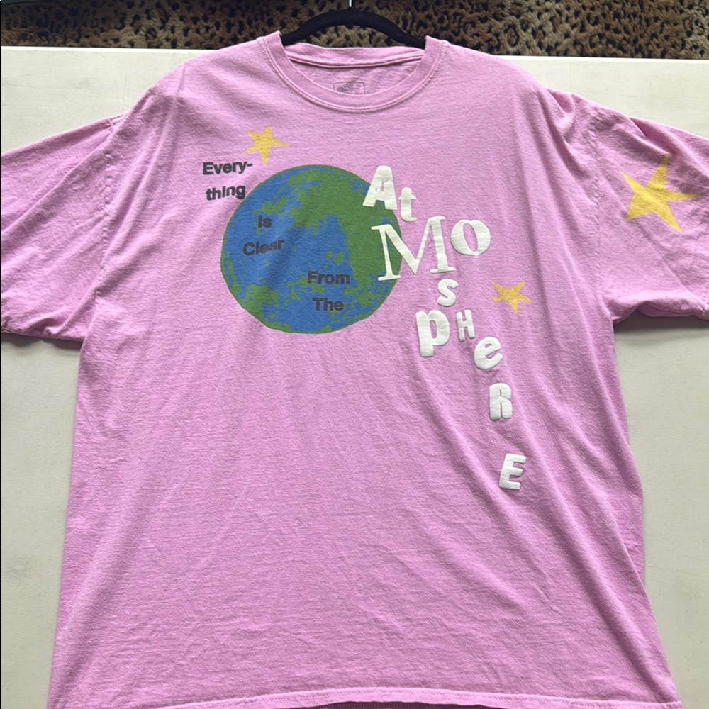 Pink Graphic T-Shirt with Earth Design